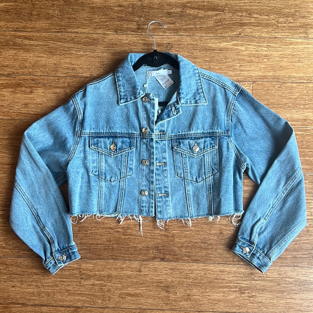 Cropped Denim Jacket with Back Detail (Never Worn)